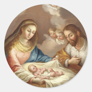La Natividad Classic Round Sticker