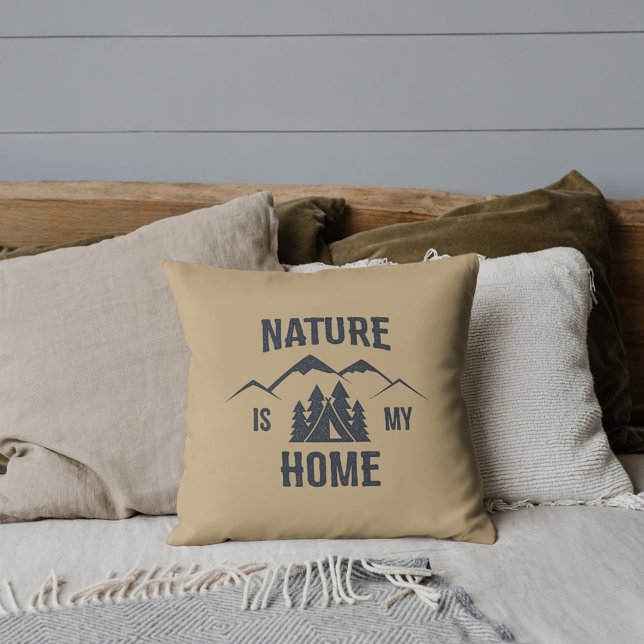 La nature est ma maison Oreiller Silhouette (Créateur téléchargé)