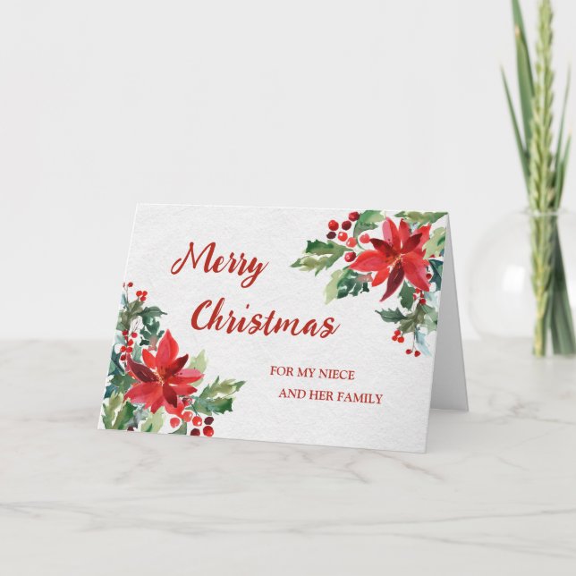 La nièce et sa famille Joyeuse carte de Noël (Devant)