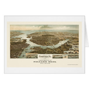 La Norfolk, carte panoramique de VA - 1892
