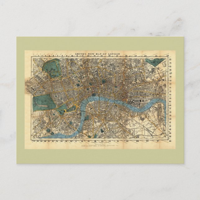 La nouvelle carte de Londres de Smith 1860 (Devant)