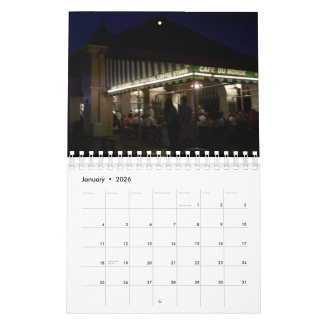 La Nouvelle-Orléans, calendrier du quartier (Jan 2026)