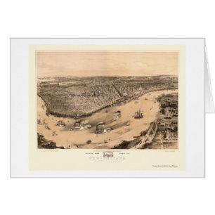 La Nouvelle-Orléans, carte panoramique de LA -