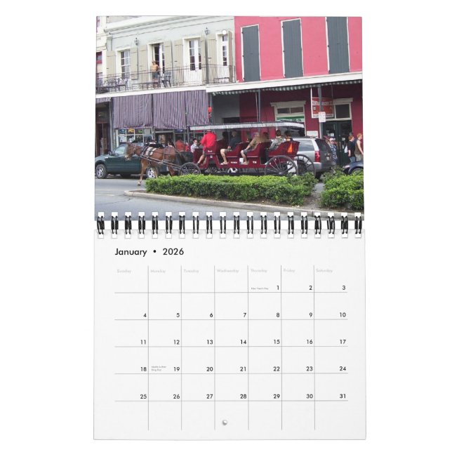 La Nouvelle-Orléans, LA, 2012, calendrier (Jan 2026)