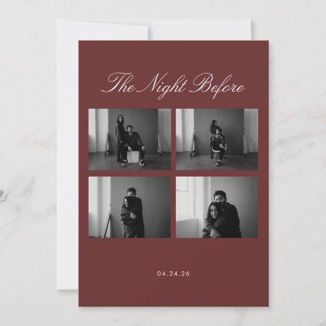 La Nuit Avant La Faire-part de mariage (Devant)