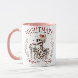La nuit avant le café Skeleton Mug - Drôle café