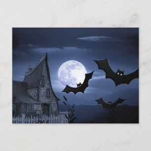 La nuit d'Halloween effrayante avec carte postale 