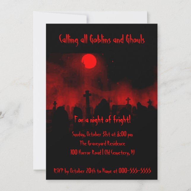 La nuit Éffrayante d'Halloween des Invitations du  (Devant)