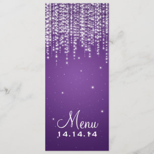 La nuit élégante de menu de mariage brillent le