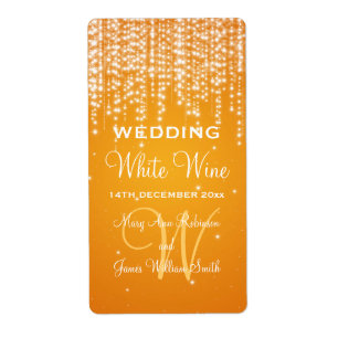 La nuit élégante d'étiquette de vin de mariage