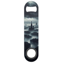 La nuit noire ville Steel Bottle Opener
