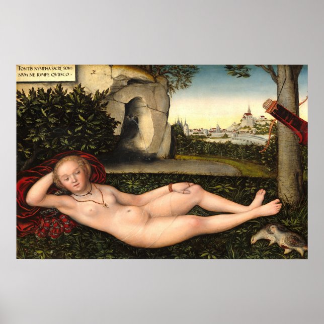 La nymphe - Lucas Cranach Poster d'art allemand (Devant)
