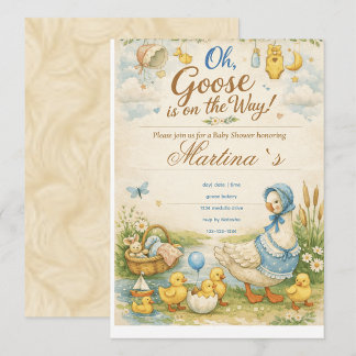 Goose is on the Way Baby Shower vintage Invitation