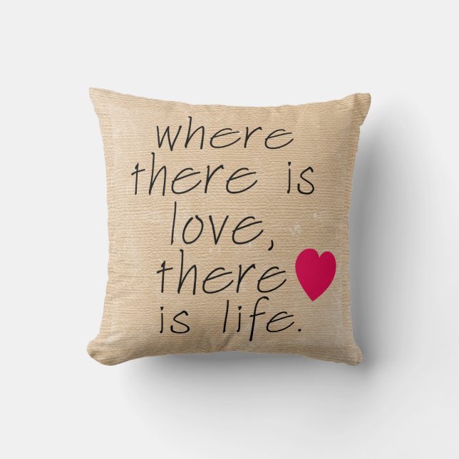 Là où il ya Coussin d'amour avec le coeur (Recto)