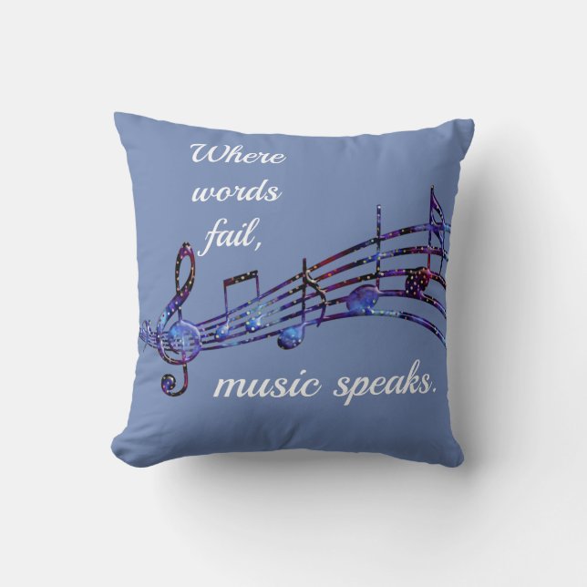 Là où le mot fail music parle — coussin (Recto)