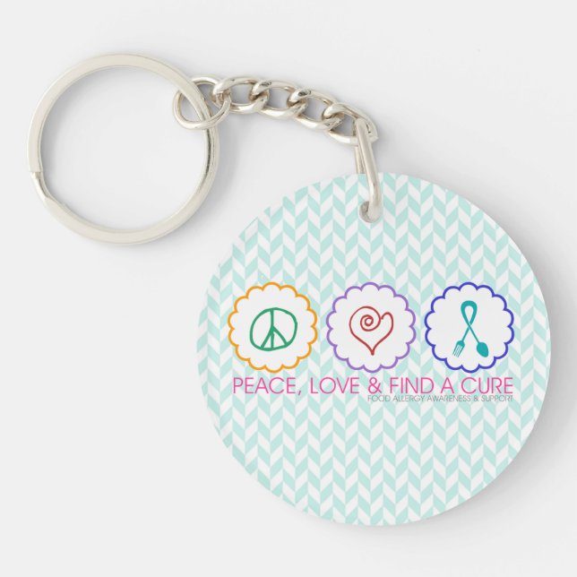 La paix, amour et trouvent un porte - clé de (Devant)