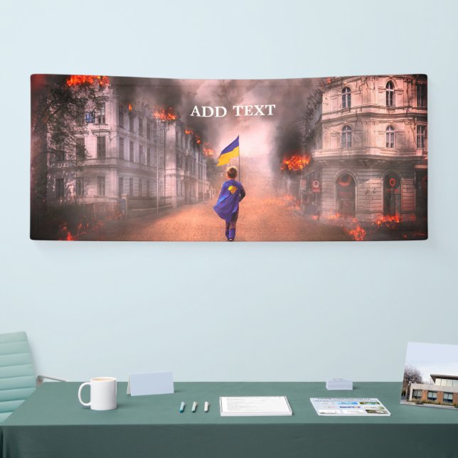 La paix dans le monde de l'Ukraine Bannière (Salon professionnel)