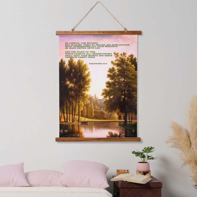 'La Paix de Dieu' Tapisserie murale coupée en bois (Chambre à coucher)