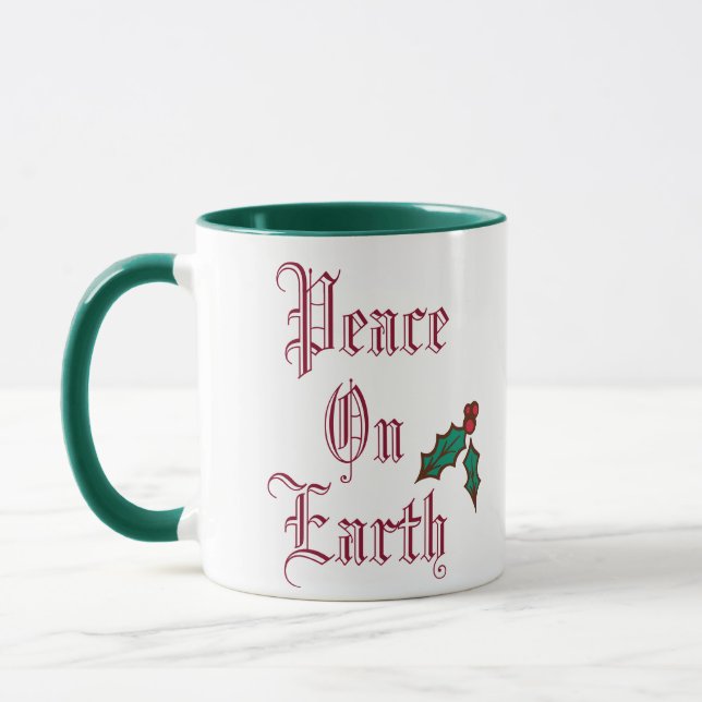 La Paix Sur Terre Vintage Christmas Mug (Gauche)