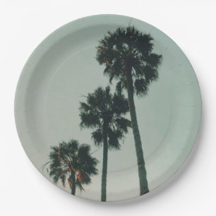 LA Palms Notebook Paper Plate