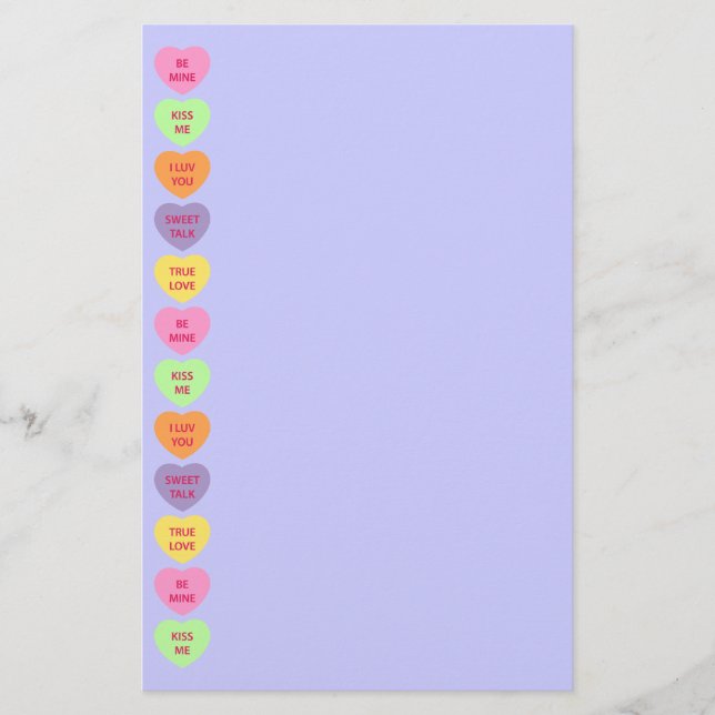 La papeterie de Valentine de sucrerie de coeurs de (Devant)