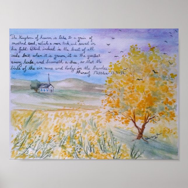 La parabole de la moutarde Poster de l'aquarelle d (Devant)