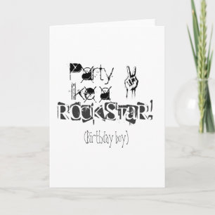 La partie aiment une carte d'anniversaire rockstar