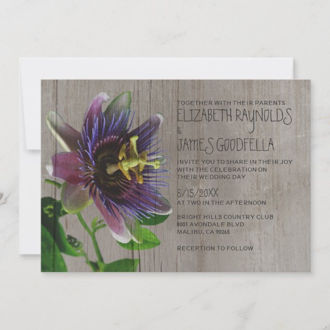 La passion rustique fleurit des invitations de (Devant)