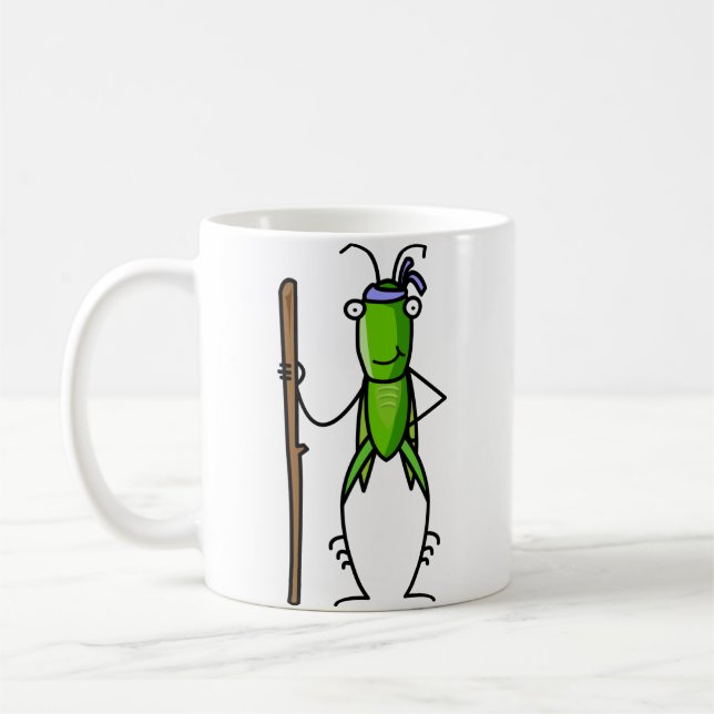 La patience, tasse de sauterelle se tenant avec le (Gauche)