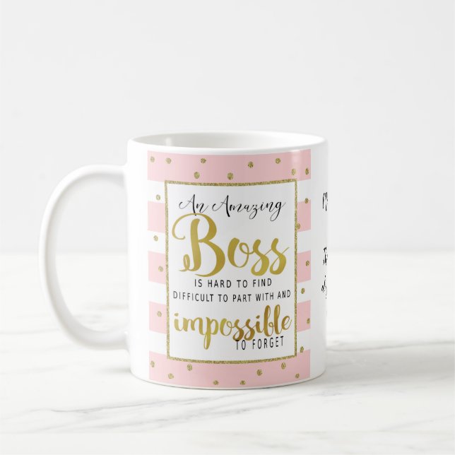La patronne de la mug quitte le cadeau de retraite (Gauche)
