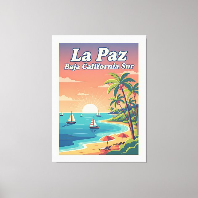 La Paz Baja California Sur Travel Poster  Canvas Print (Front)