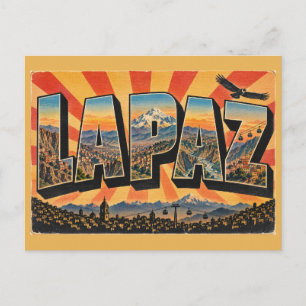 La Paz Bolivia Andean Canyon Snow Peak Art Postcard