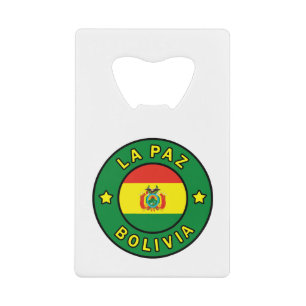La Paz Bolivia Credit Card Bottle Opener