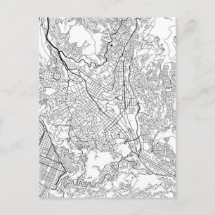 La Paz Bolivia Map Postcard