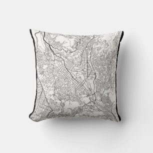 La Paz Bolivia Map Throw Pillow