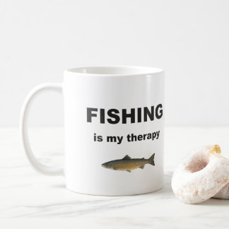 La pêche est ma thérapie, tasse de café drôle de