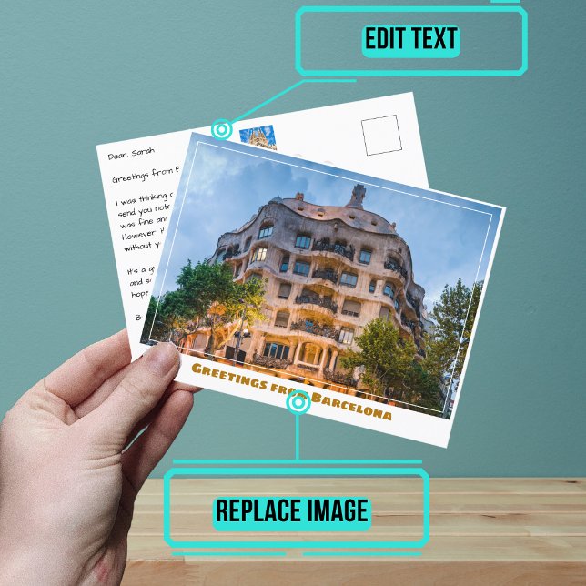 La Pedrera Casa Milà Barcelona Spain Modern Postcard (When you are looking to share your experiences, sending a postcard is a sweet gesture.)