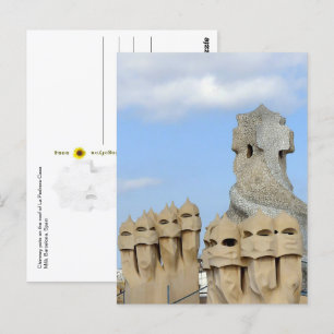 La Pedrera Chimney Pots, Barcelona, Spain  -  Postcard