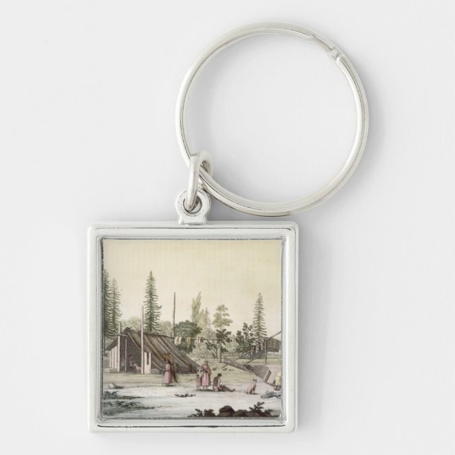La Perouse at Port Francesci (colour engraving) Keychain (Front)