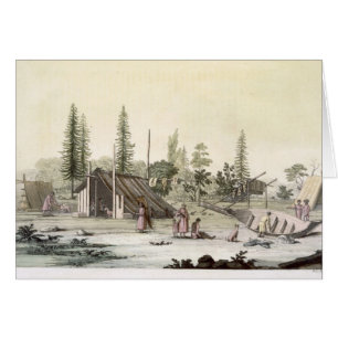 La Perouse au port Francesci (gravure de couleur)