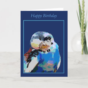 La perruche veut une carte de joyeux anniversaire