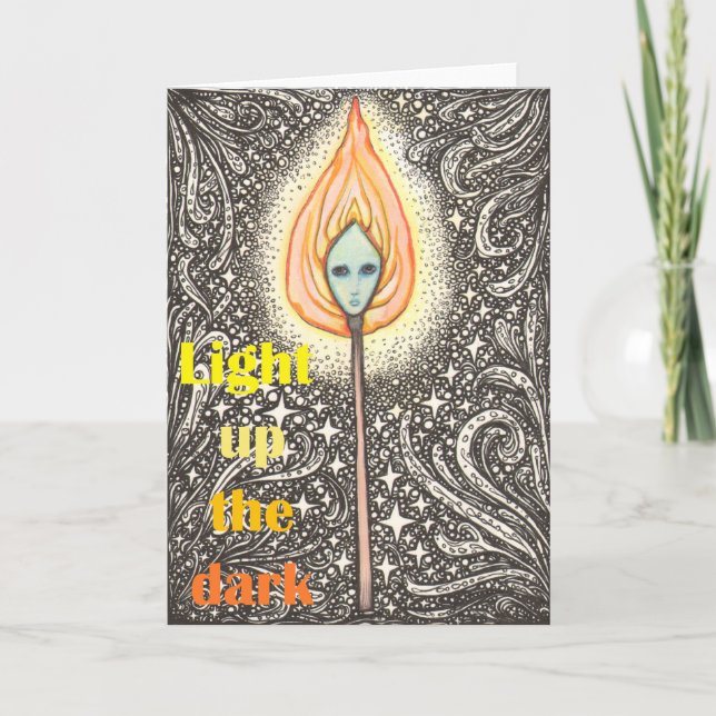 La petite carte de solstice d'hiver de fille (Devant)