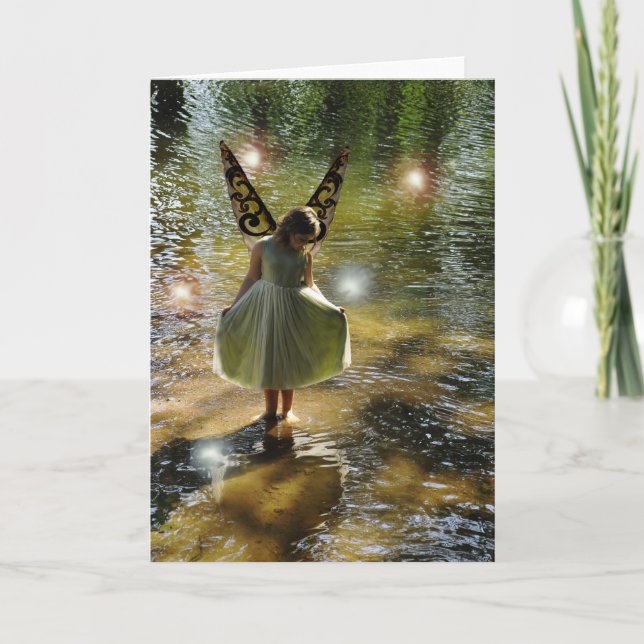 La petite carte de voeux féerique verte (Devant)