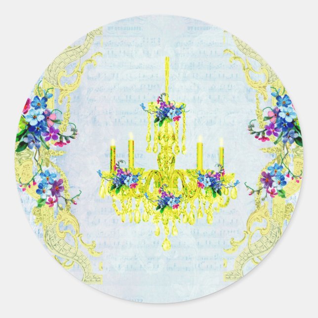La Petite Chandelier Bella Bella Studios Classic Round Sticker (Front)