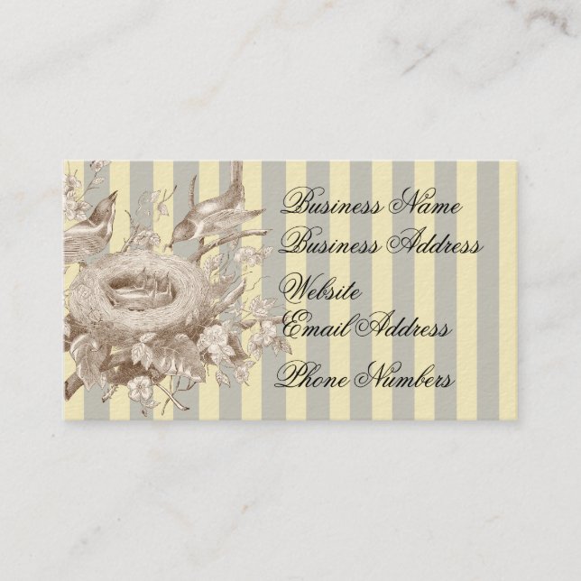 La Petite Famille on blue and cream background Business Card (Front)