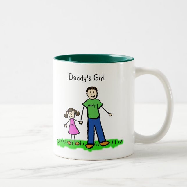 La petite fille de papa Brunette Mug (Personnalise (Droit)