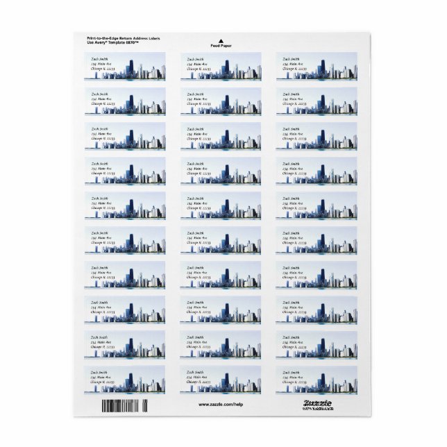 La photo éclaircie de l'horizon de Chicago (Feuille entière)