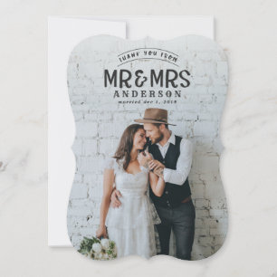 La photo rustique vous remercient carte de