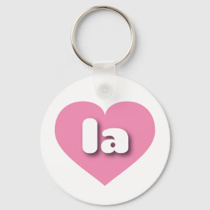 la pink heart - I love la Keychain