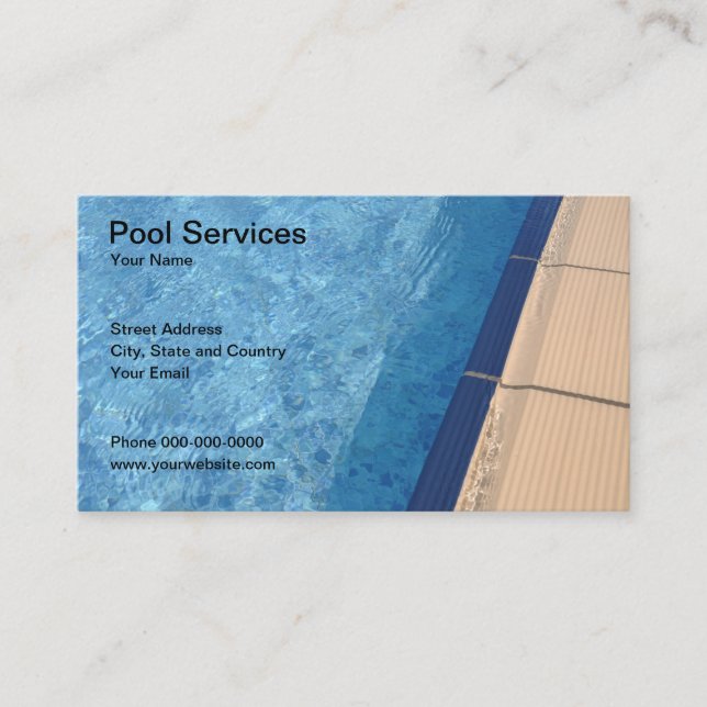 La piscine entretient le carte de visite (Devant)